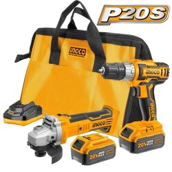Li-ion Akülü 2 li Kombo Set - Matkap ve Avuç Taşlama 20V 2.0Ah - 1