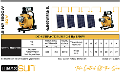 Mexxsun 110 Volt 1500 Watt DC Solar Yüzey Pompası - 6