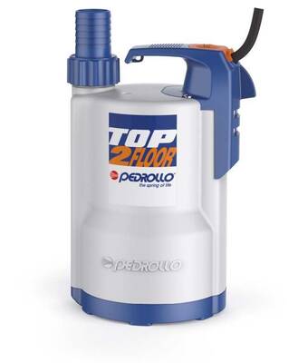 Pedrollo TOP2 FLOOR Sıfırdan Emişli Plastik Gövdeli Drenaj Dalgıç Pompa 9 mss 9.6 m3/h - 1