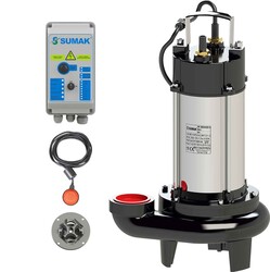 Sumak SBRT19/2P Parçalayıcı Bıçaklı Foseptik Dalgıç Pompa Trifaze (380V) 1.8 Hp - Sumak Pompa