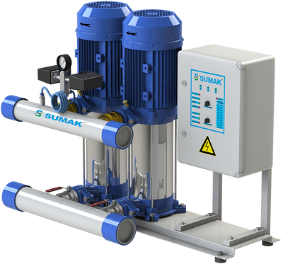 Sumak SHT16 B 550/5 Düşey Milli Kademeli Çift Pompalı Hidrofor 17 KAT 76 DAİRE - 1