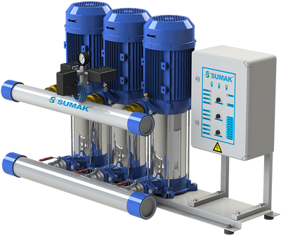 Sumak SHT16 C 750/6 Düşey Milli Kademeli Üç Pompalı Hidrofor 23 KAT 100 DAİRE - 1